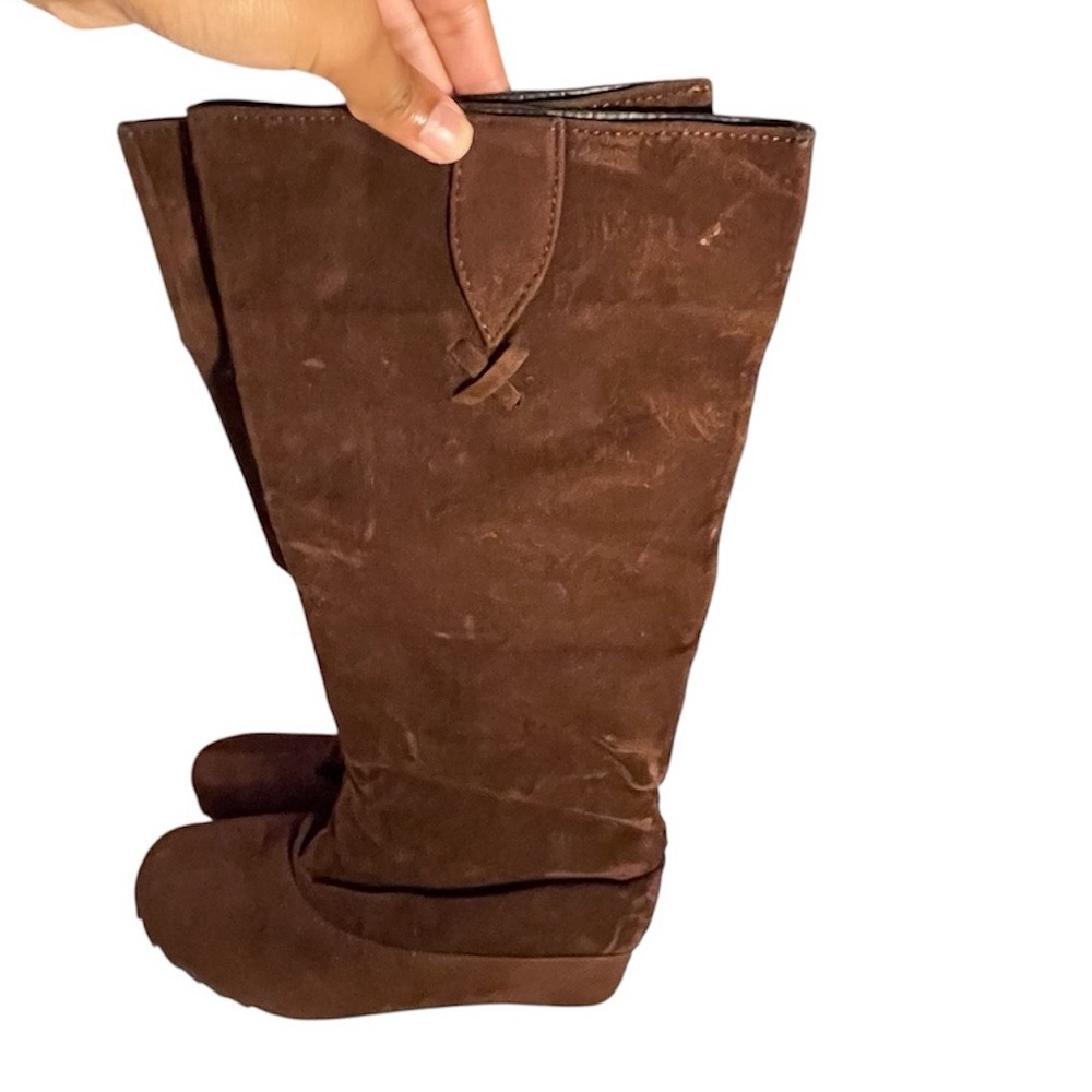 Brown Suede knee-high slouch Women's Boots Size 8.5